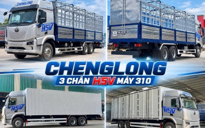 XE TẢI CHENGLONG 3 CHÂN CABIN H5V THÙNG KÍN - THÙNG MUI BẠT