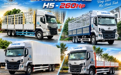 XE TẢI CHENGLONG 3 CHÂN H5 - 15 TẤN - MÁY 260HP  THÙNG KÍN - THÙNG MUI BẠT - THÙNG LỬNG DÀI 9,9M