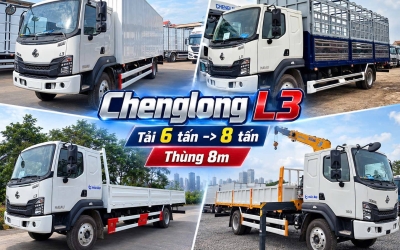 XE TẢI CHENGLONG L3 - 160Hp - TẢI 6 TẤN => 8 TẤN - THÙNG  DÀI 8M